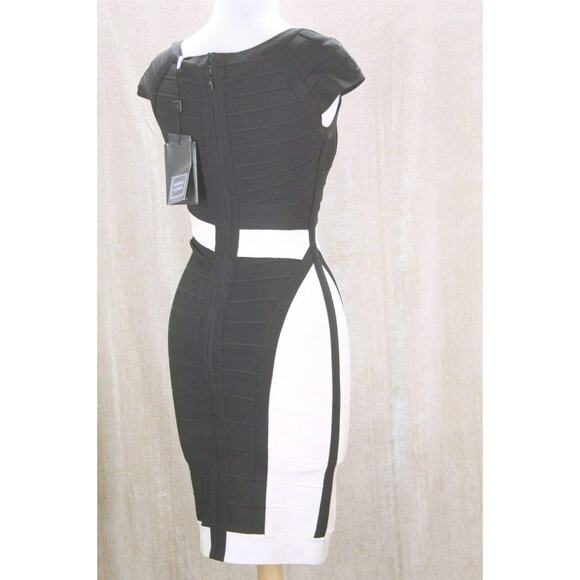 Herve Leger Amber Cap Sleeve Bandage Dress Size Small - Picture 6 of 11